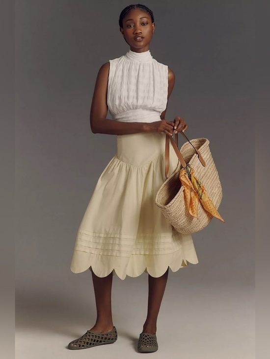 Maeve Dresses & Skirts - Anthropologie Maeve 50's Full Scallop Hem Skirt